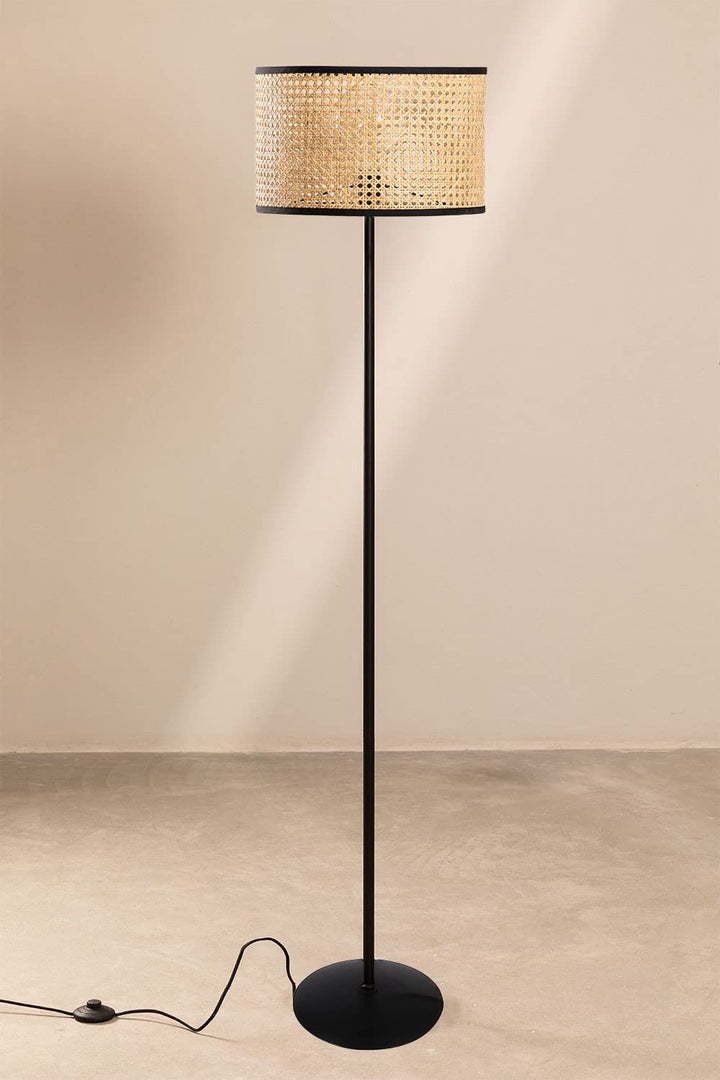 Rattan Cane Webbing Floor Lamp Bamboo Floor Lamp Cane Floor Lamp-Astrid by Luxury Rattan Handicrafts  - Lighting > Floor Lamps