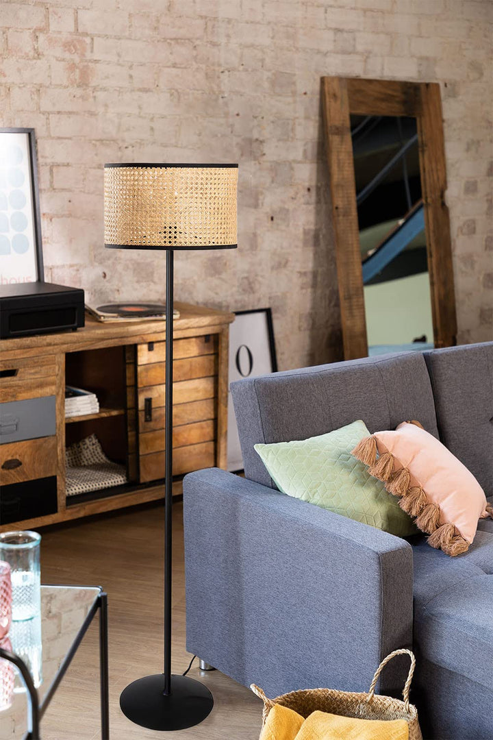 Rattan Cane Webbing Floor Lamp Bamboo Floor Lamp Cane Floor Lamp-Astrid by Luxury Rattan Handicrafts  - Lighting > Floor Lamps