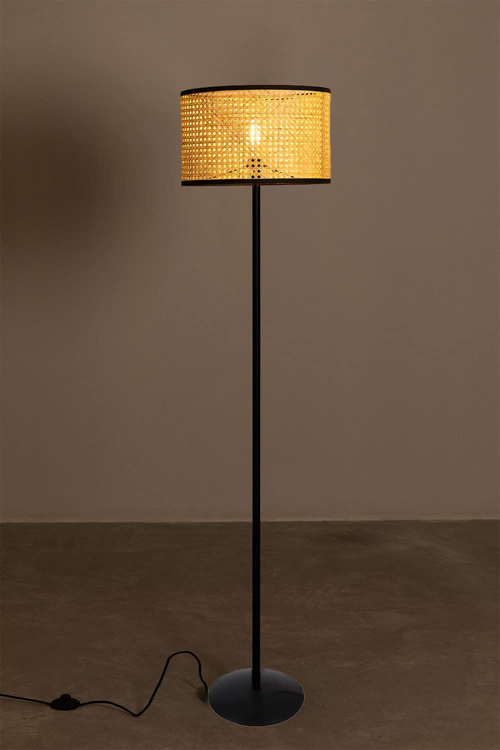 Rattan Cane Webbing Floor Lamp Bamboo Floor Lamp Cane Floor Lamp-Astrid by Luxury Rattan Handicrafts  - Lighting > Floor Lamps