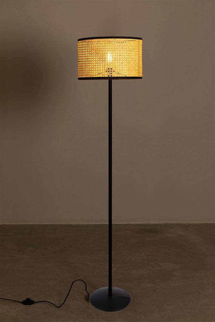 Rattan Cane Webbing Floor Lamp Bamboo Floor Lamp Cane Floor Lamp-Astrid by Luxury Rattan Handicrafts  - Lighting > Floor Lamps