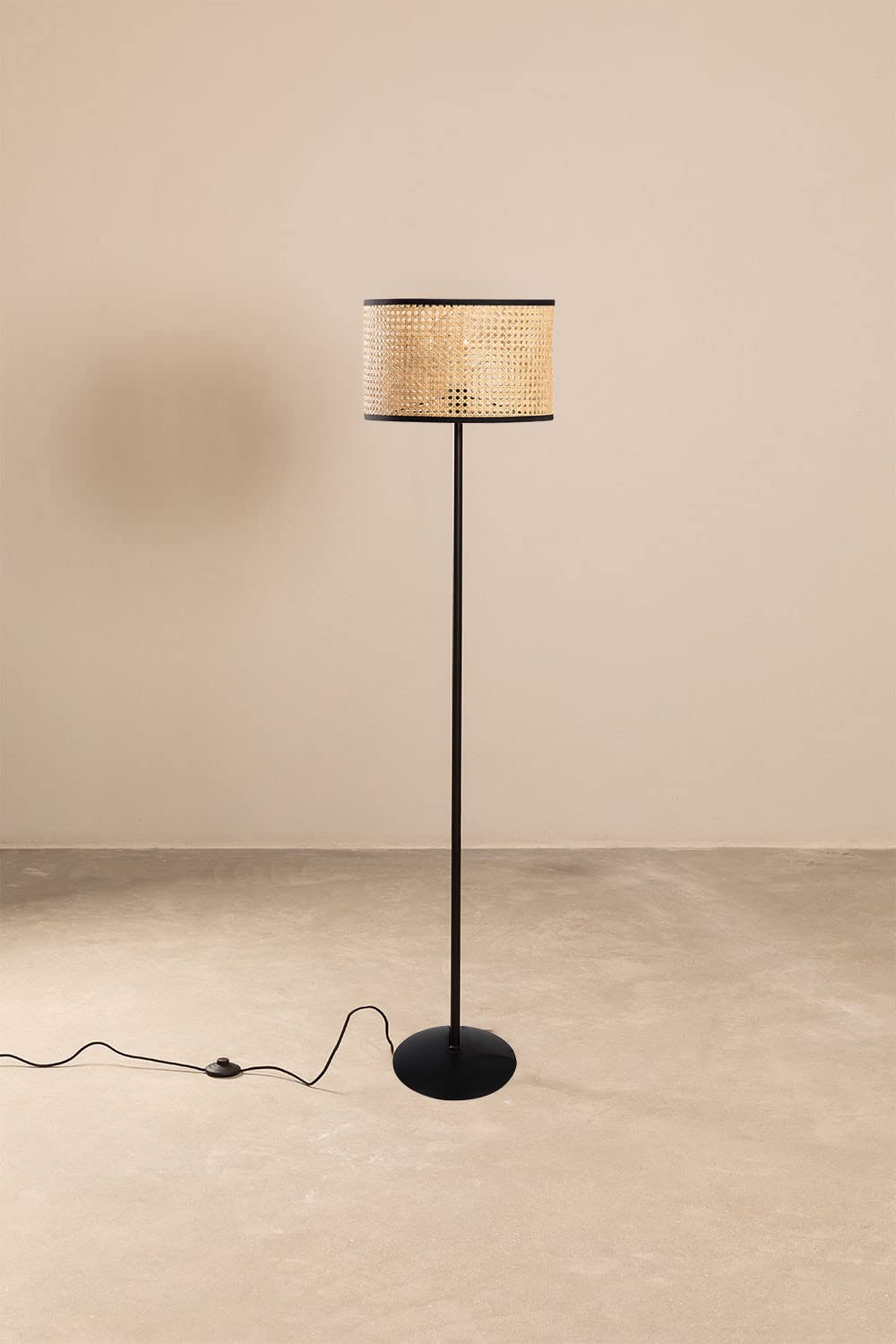 Rattan Cane Webbing Floor Lamp Bamboo Floor Lamp Cane Floor Lamp-Astrid by Luxury Rattan Handicrafts  - Lighting > Floor Lamps