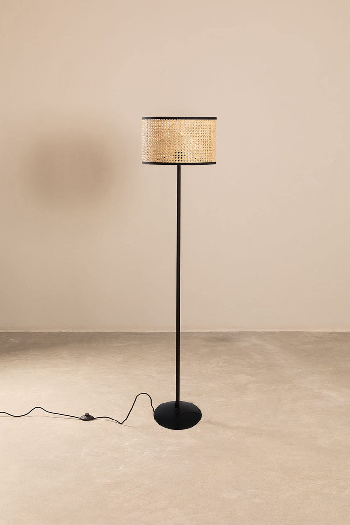 Rattan Cane Webbing Floor Lamp Bamboo Floor Lamp Cane Floor Lamp-Astrid by Luxury Rattan Handicrafts  - Lighting > Floor Lamps