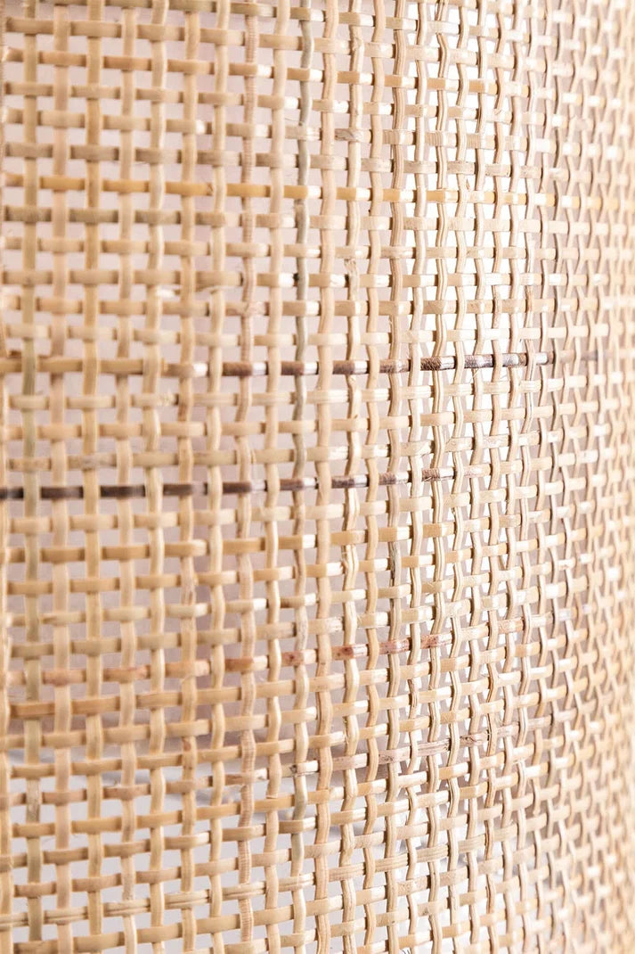 Rattan Cane Webbing Floor Lamp | Bamboo Standing Lamp White Stand - Amara