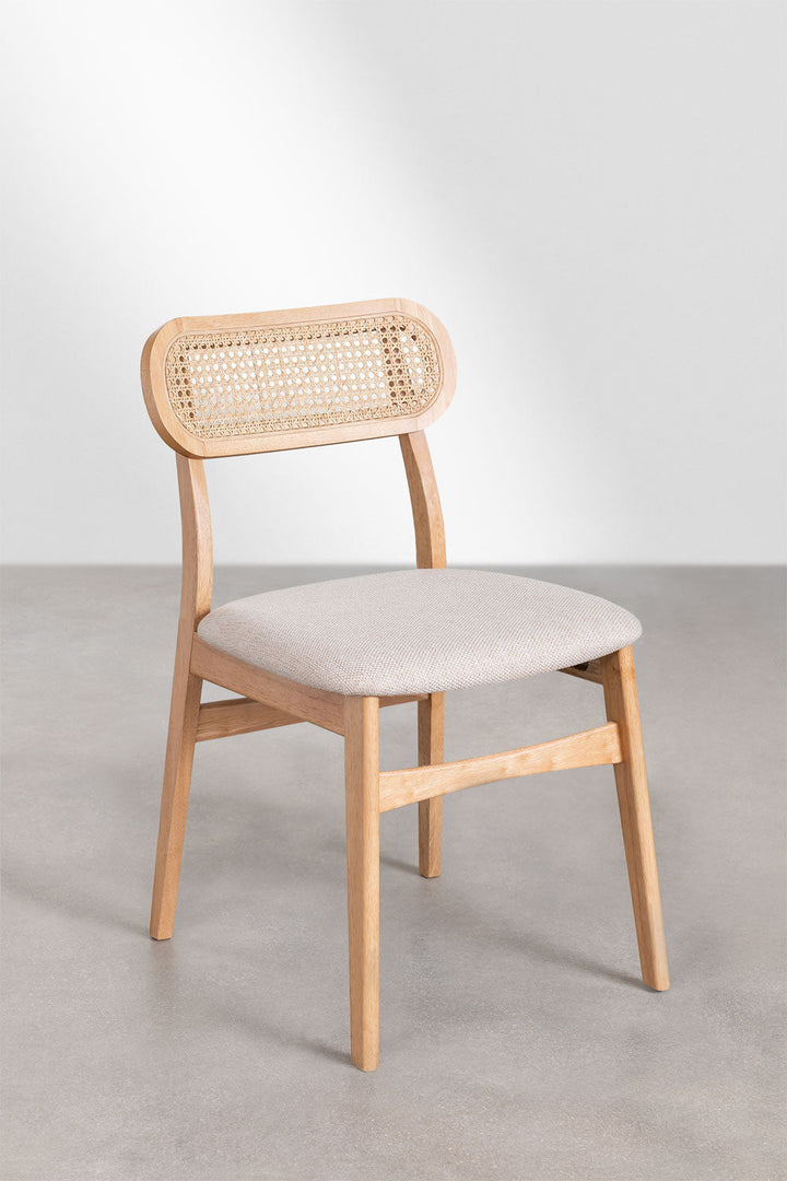 Rattan Dining Chair Teak Wood Finish | Woven Chair - Leivel
