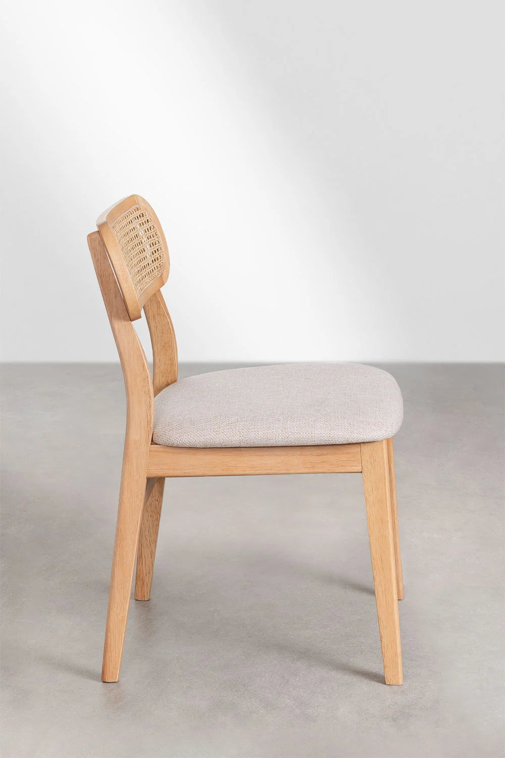 Rattan Dining Chair Teak Wood Finish | Woven Chair - Leivel