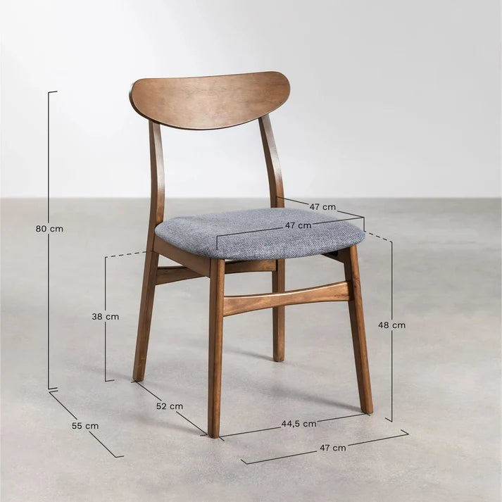 Rattan Dining Chair Teak Wood Finish | Woven Garden Chair - Cloda
