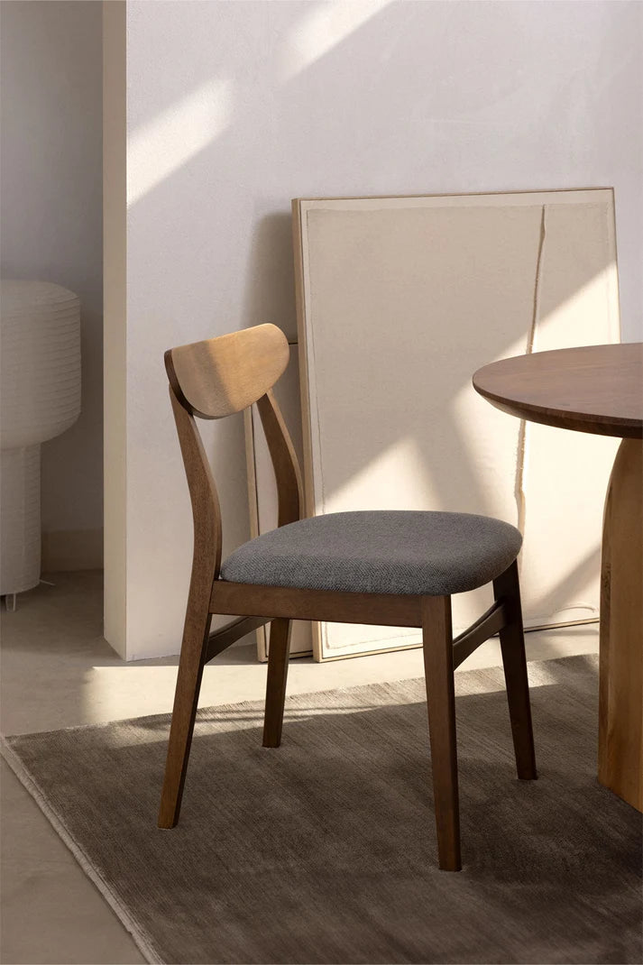 Rattan Dining Chair Teak Wood Finish | Woven Garden Chair - Cloda