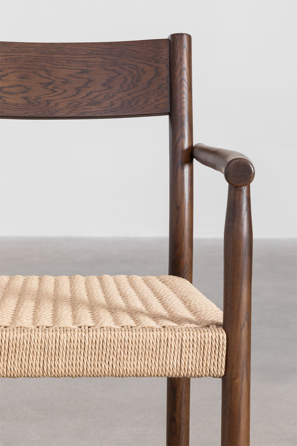 Rattan Dining Chair Teak Wood Finish | Woven Garden Chair - Amber