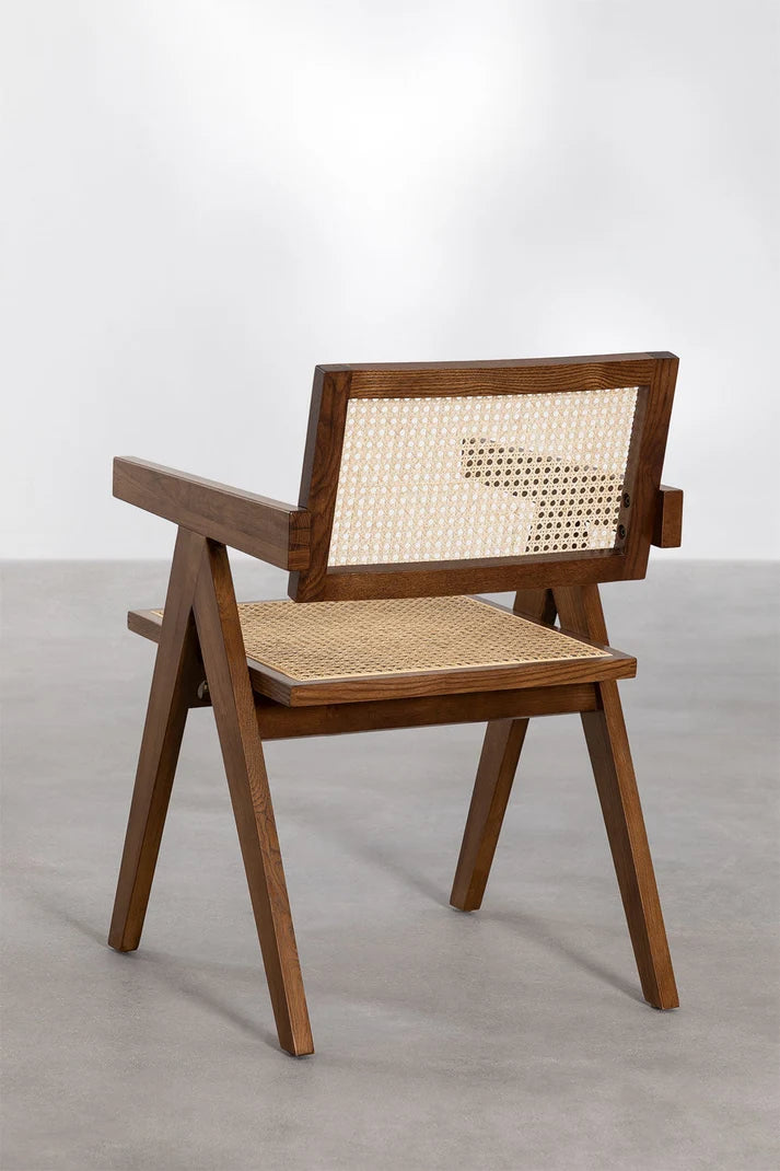 Rattan Dining Chair Teak Finish | Woven Garden Chair - Pryce