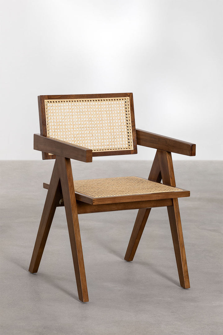 Rattan Dining Chair Teak Finish | Woven Garden Chair - Pryce
