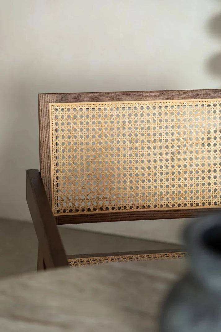 Rattan Dining Chair Teak Finish | Woven Garden Chair - Pryce