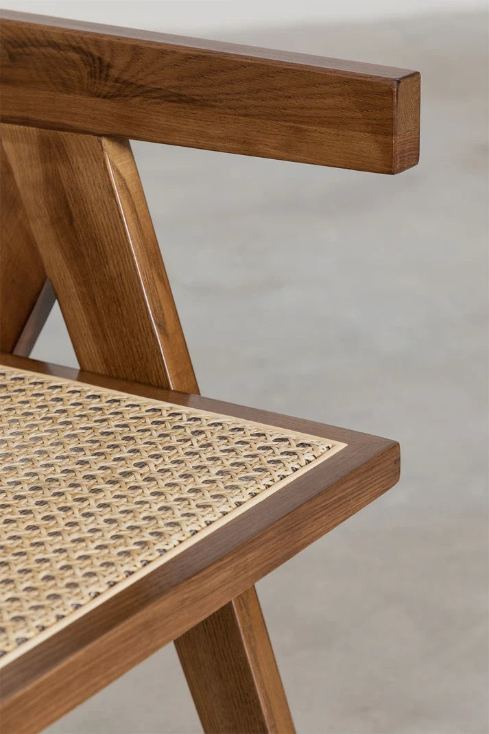 Rattan Dining Chair Teak Finish | Woven Garden Chair - Pryce