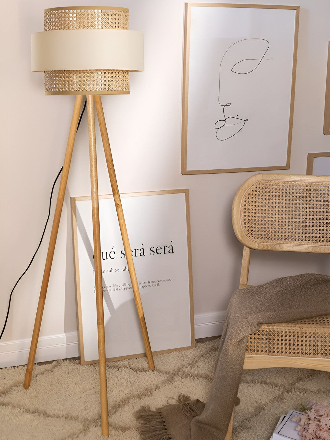 Rattan Floor Lamp - Lavanya