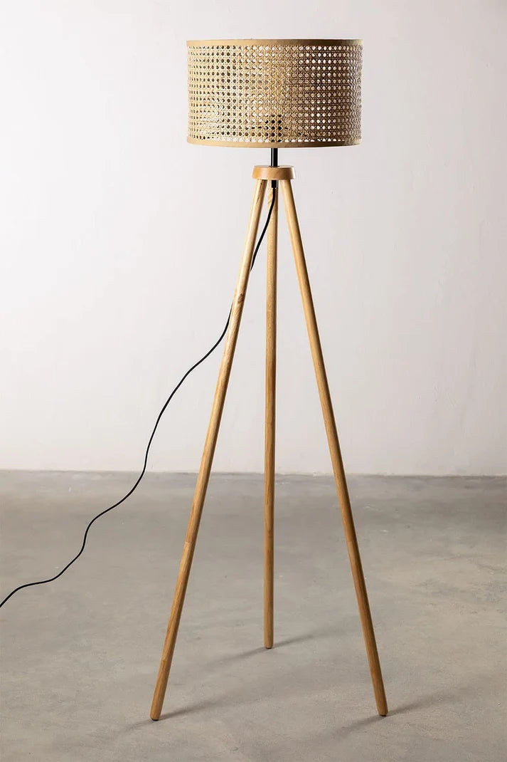 Rattan Tripod Floor Lamp for Living Room | Modern Standing Lamp - Harry Lewis