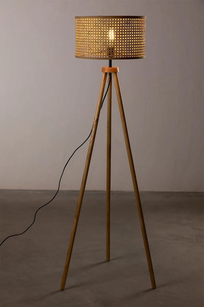 Rattan Tripod Floor Lamp for Living Room | Modern Standing Lamp - Harry Lewis