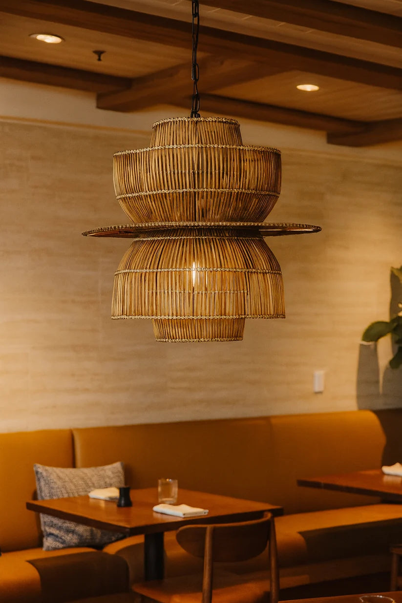 Wicker Hanging Light for Hallway | Rattan Pendant Lamp - Riab