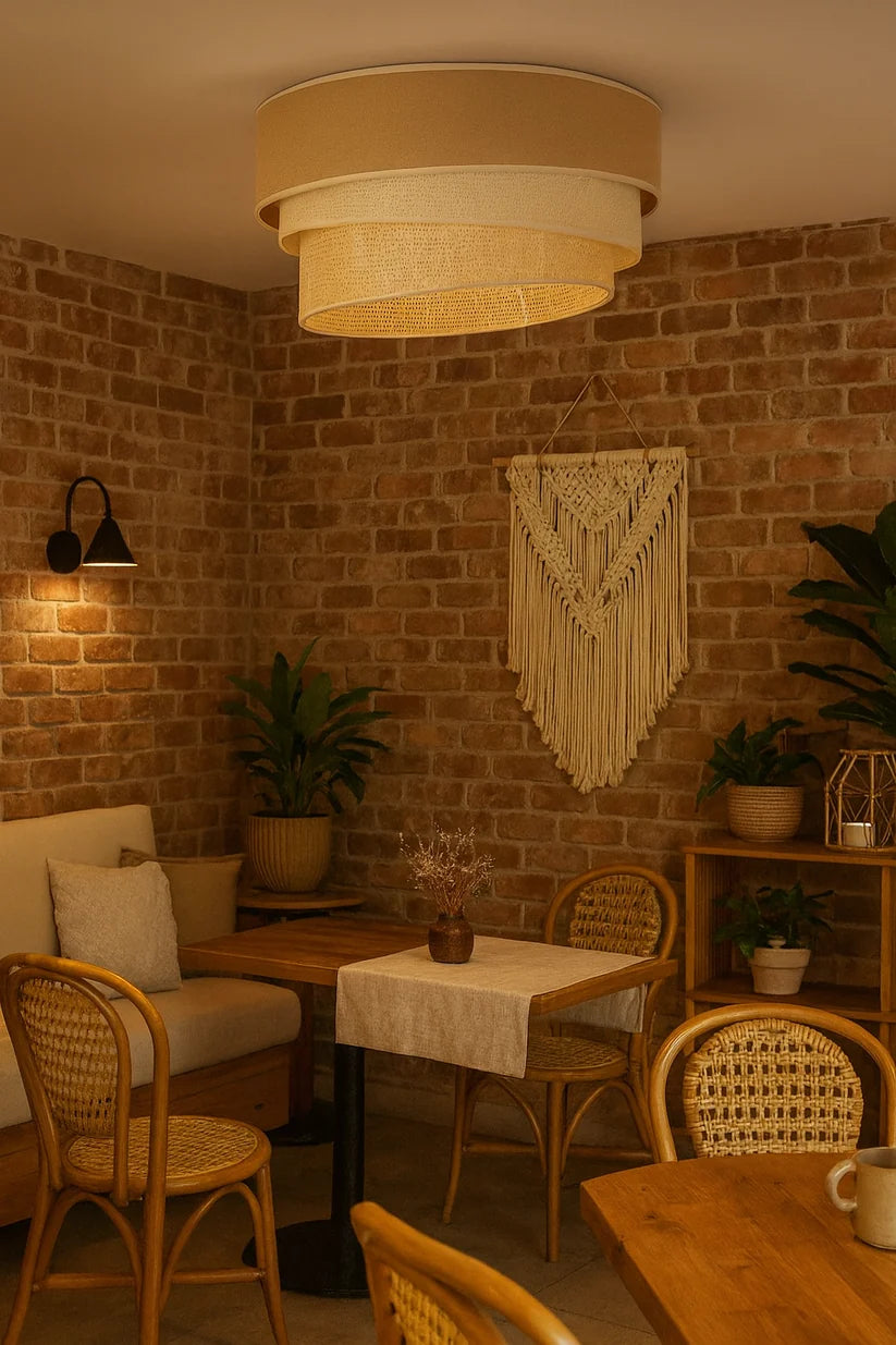 Jute Pendant Light for Hallway | Natural Hanging Lamp - Xerxes