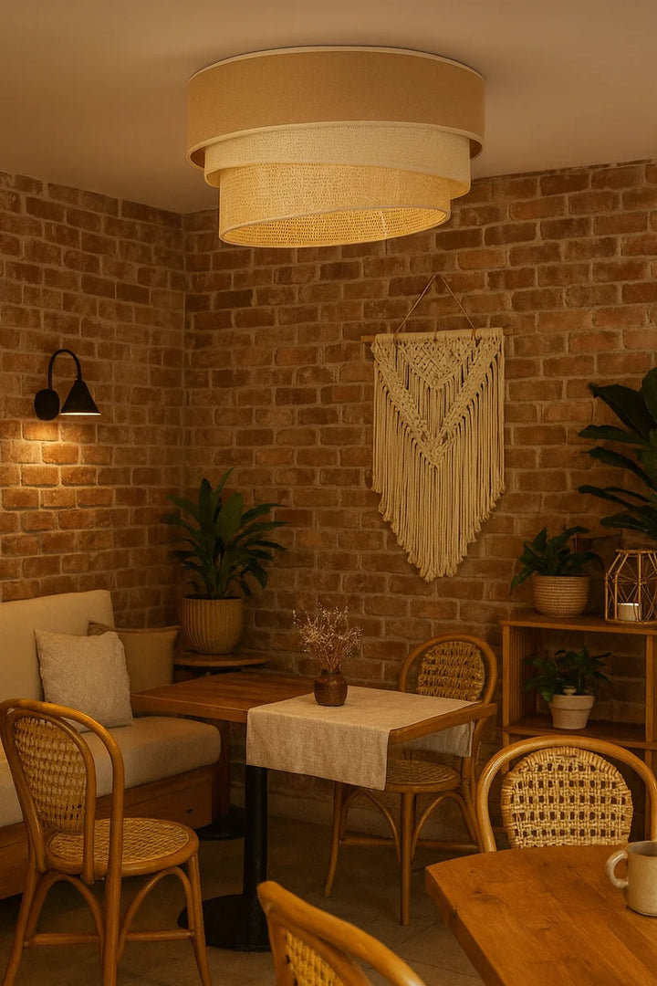 Jute Pendant Light for Hallway | Natural Hanging Lamp - Xerxes