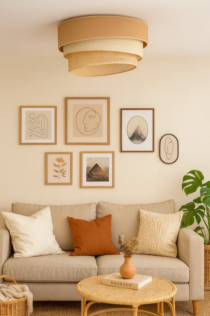 Jute Pendant Light for Hallway | Natural Hanging Lamp - Xerxes