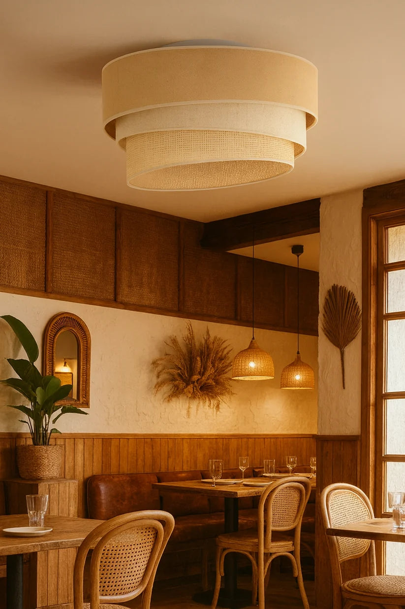Jute Pendant Light for Hallway | Natural Hanging Lamp - Xerxes