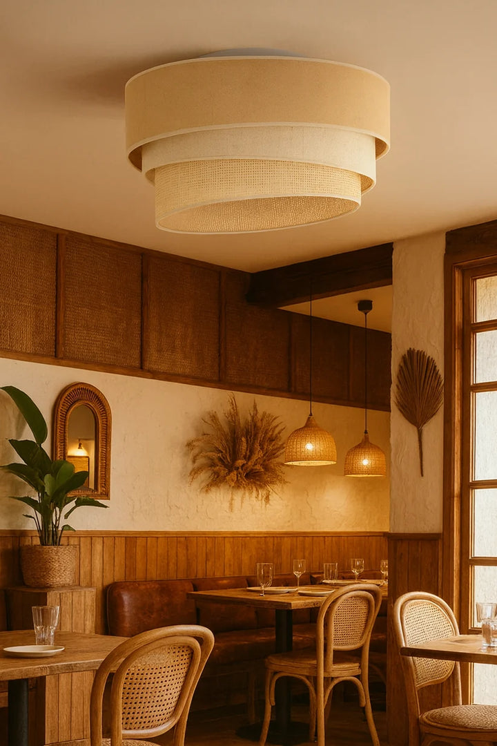 Jute Pendant Light for Hallway | Natural Hanging Lamp - Xerxes