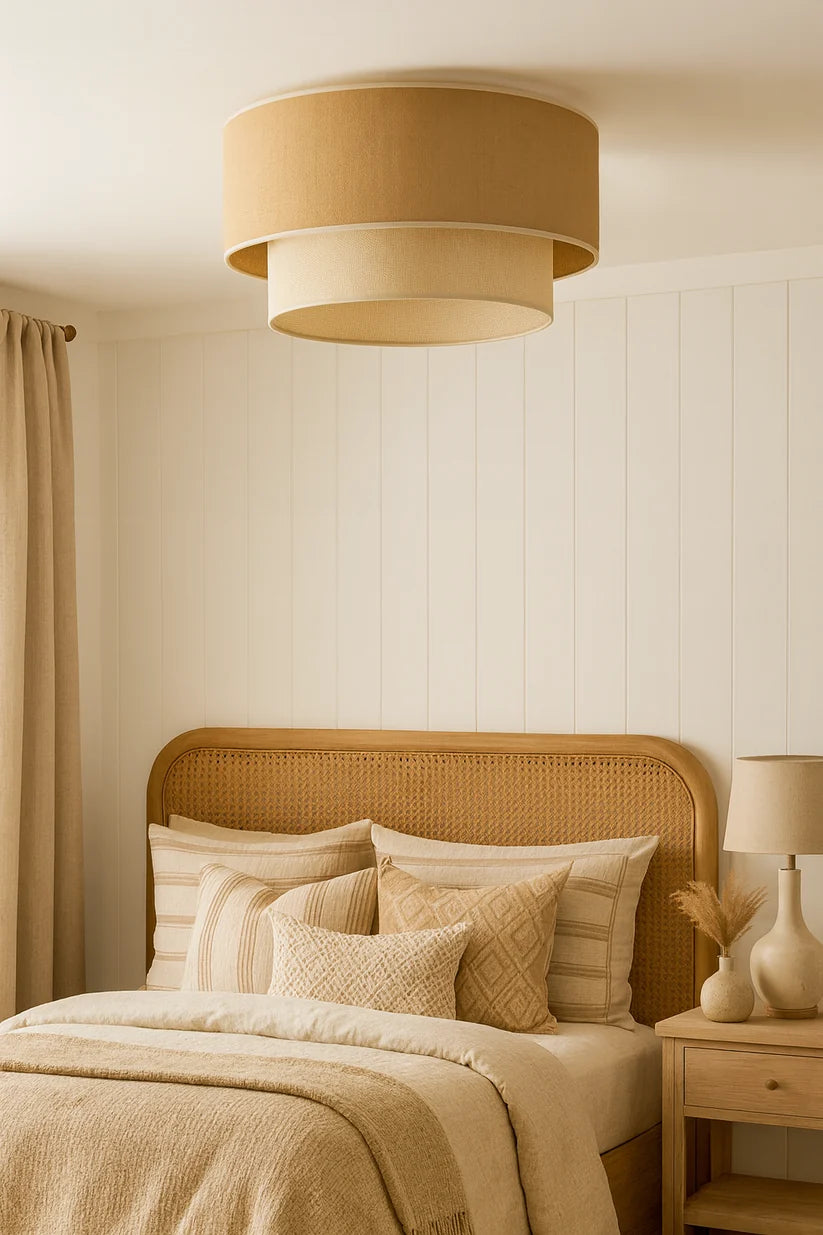 Jute Hanging Light for Bedroom | Natural Pendant Lamp - Rafe