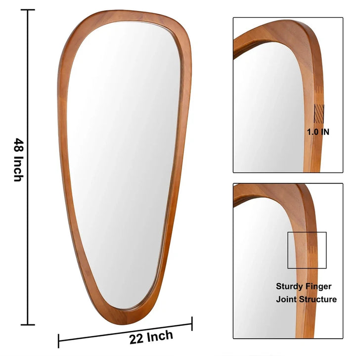 Bamboo Wall Mirror for Living Room - Ames