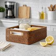 Bamboo Storage Basket 12x8x4 Inch for Home - Blaise