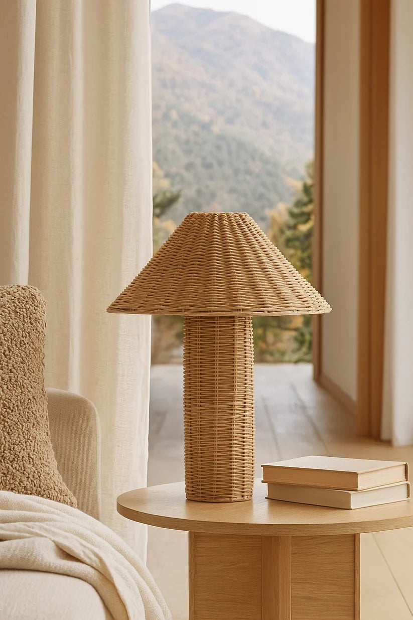 Rattan & Bamboo Table Lamp for Bedroom- Vance