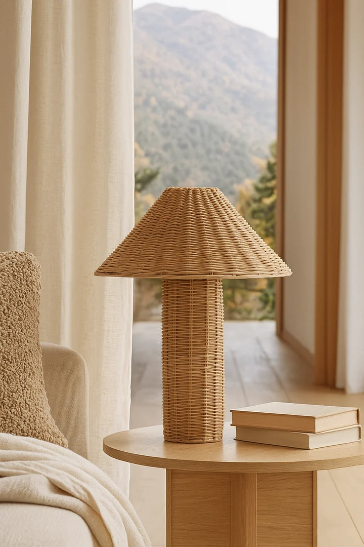 Rattan & Bamboo Table Lamp for Bedroom- Vance