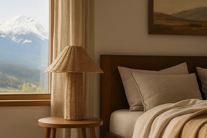 Rattan & Bamboo Table Lamp for Bedroom- Vance
