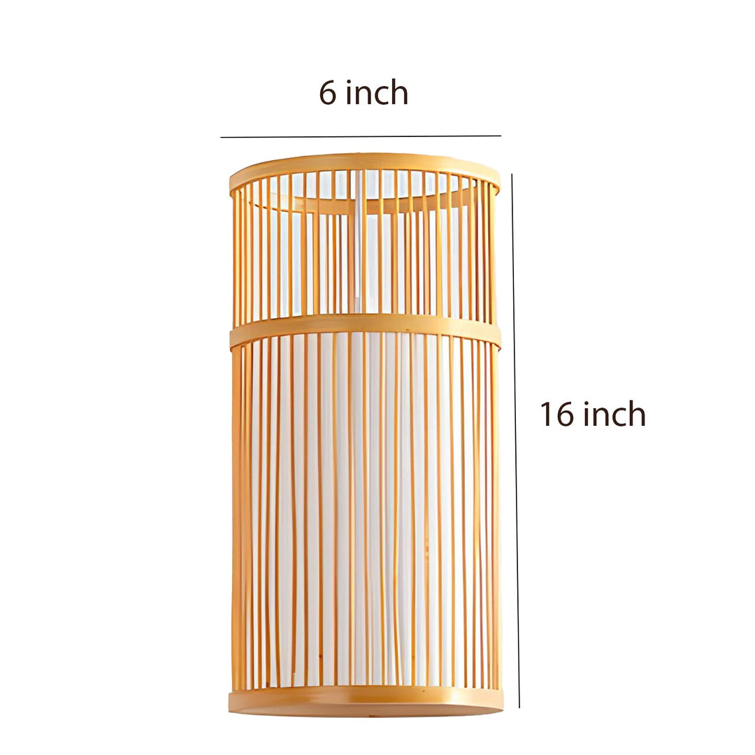 Bamboo Hanging Light for Hallway | Rattan Pendant Lamp - Fenn