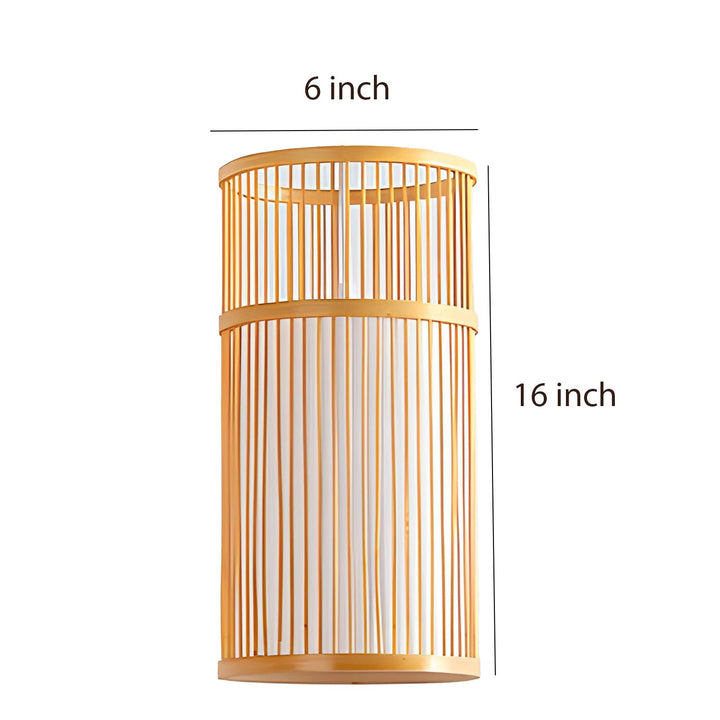 Bamboo Hanging Light for Hallway | Rattan Pendant Lamp - Fenn