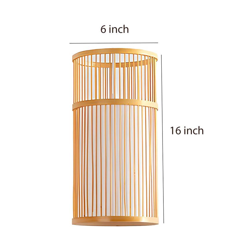 Bamboo Hanging Light for Hallway | Rattan Pendant Lamp - Fenn