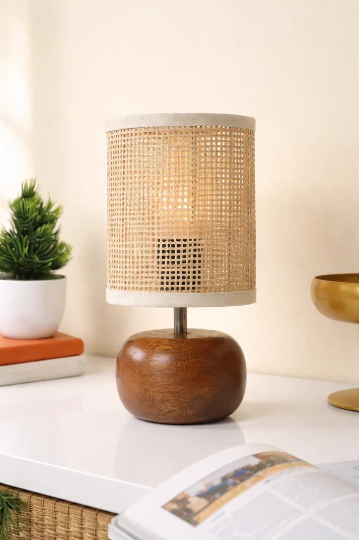 Rattan Table Lamp for Living Room | Handmade Table Lamp - Guinevere