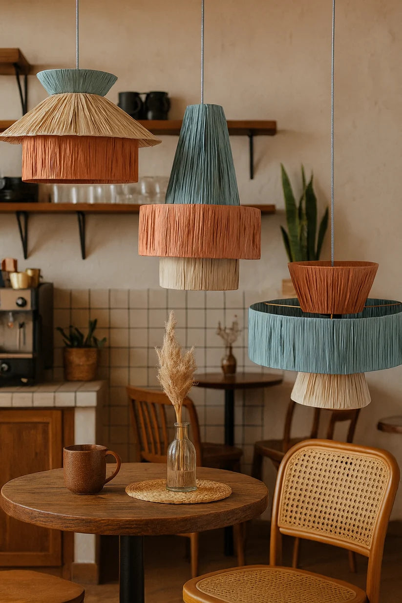 Raffia Hanging Light for Dining Room- Jaxon