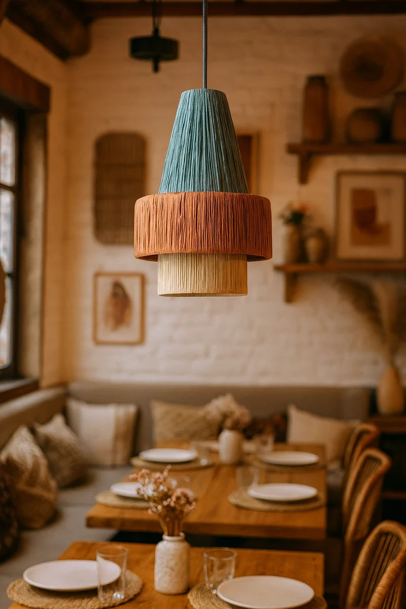 Raffia Hanging Light for Dining Room- Jaxon