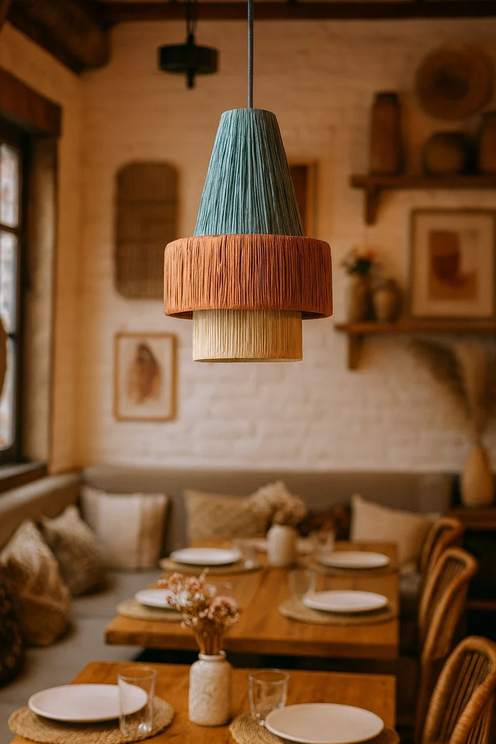 Raffia Hanging Light for Dining Room- Jaxon