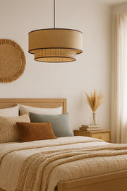 Bamboo Hanging Light for Living Room | Cane Pendant Lamp - Milo