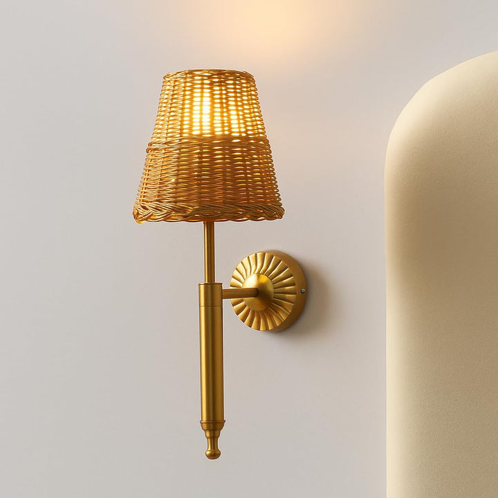 Rattan Wall Sconce for Kitchen | Wicker Wall Light - Steenholt