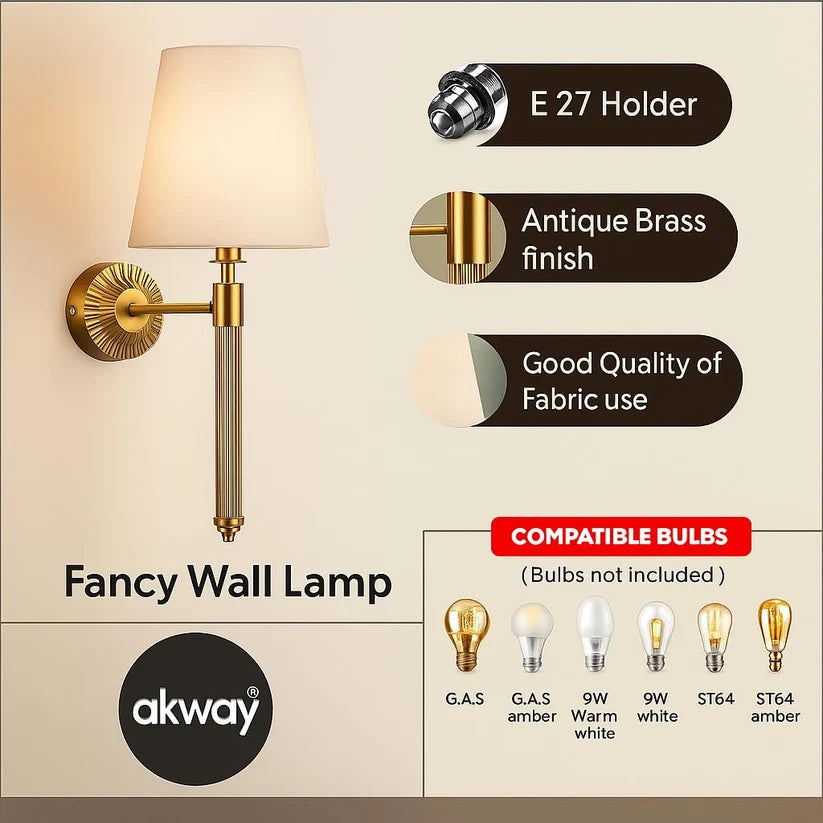 Fabric Wall Light for Bedroom | Contemporary Wall Sconce - Irya