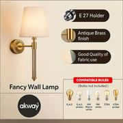 Fabric Wall Light for Bedroom | Contemporary Wall Sconce - Irya