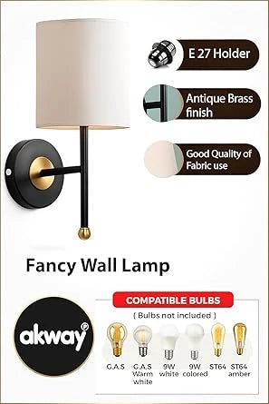 Fabric Wall Lamp for Bedroom | Elegant Decorative Wall Light - Rian