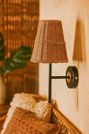Cane Wall Sconce for Dining Room | Rattan Wall Light - Jareth