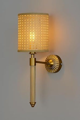 Cane Wall Lamp for Living Room | Rattan Wall Sconce - Corwin