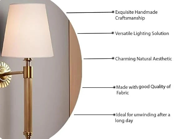 Fabric Wall Light for Bedroom | Contemporary Wall Sconce - Irya