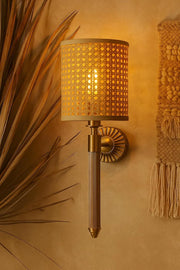 Cane Wall Lamp for Living Room | Rattan Wall Sconce - Corwin