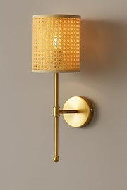 Wicker Wall Light for Bedroom | Cane Wall Sconce - Brannonhall
