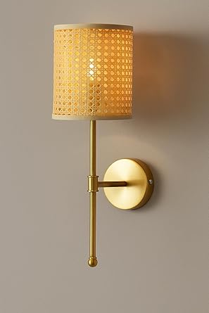 Wicker Wall Light for Bedroom | Cane Wall Sconce - Brannonhall