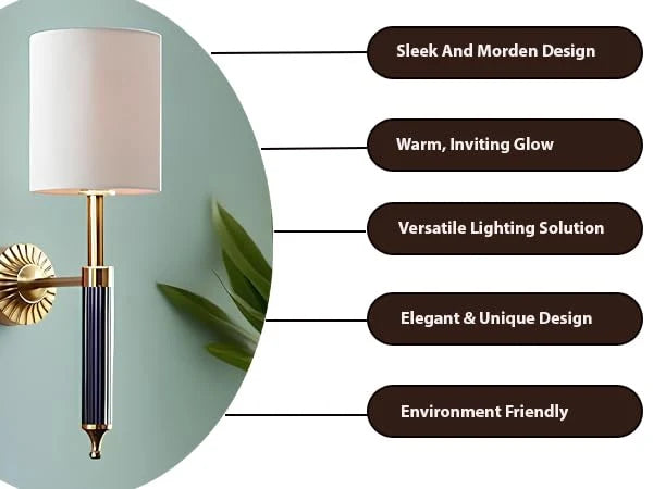 Minimalist Wall Lamp for Study Room | Fabric Wall Light - Dashiell